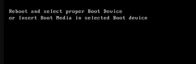 laptop ada tulisan reboot and select proper boot device