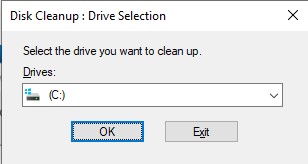 Disk Cleanup - Drive Selection