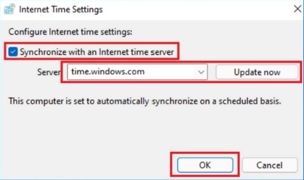 internet time settings configure