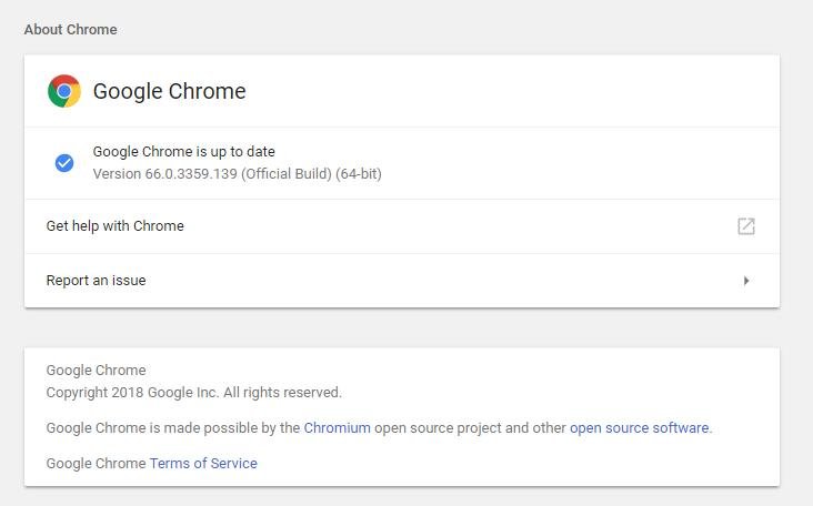 chrome is up to date