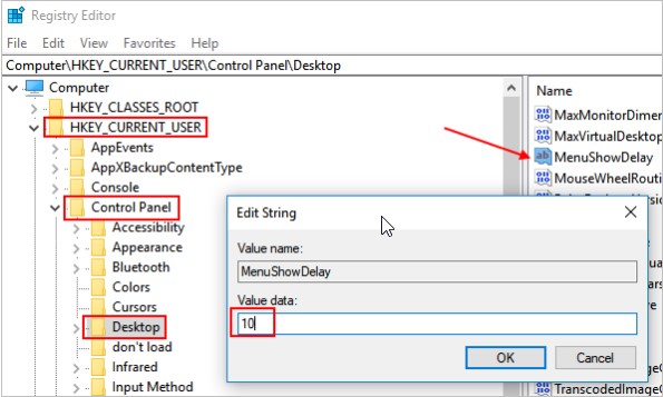 HKEY_CURRENT_USER Control Panel Desktop