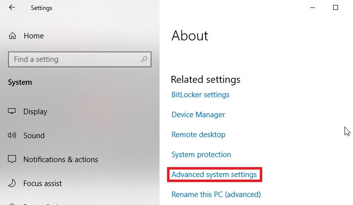 Related Settings Advanced System Settings