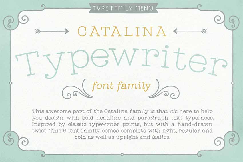 Catalina Typewriter Style Font