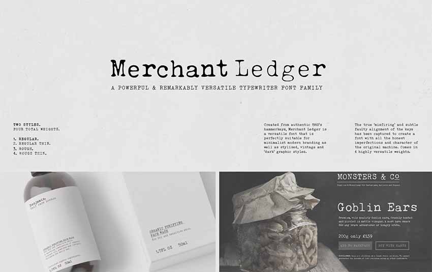 Merchant Ledger Font Looks Like Typewriter