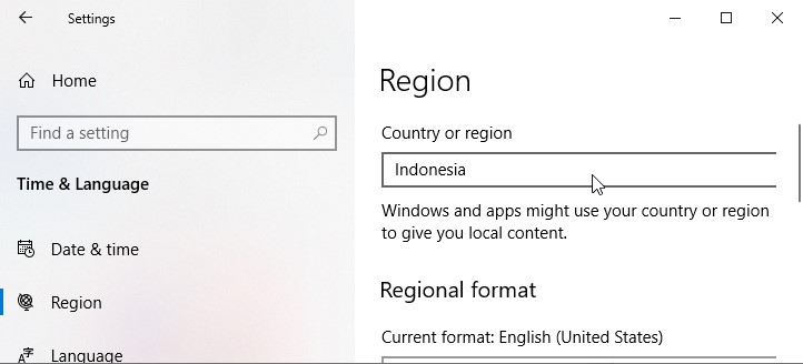 Region Indonesia