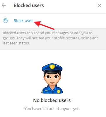 add new blocked user