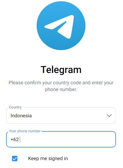 login telegram menggunakan no hp