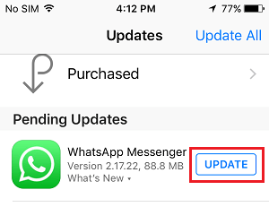 Update WA iphone