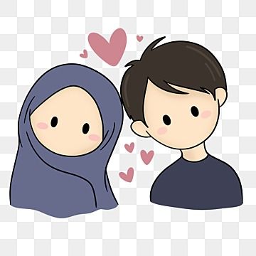 Gambar Kartun Muslimah Couple Romantis 1