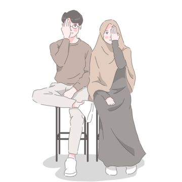 Gambar Kartun Muslimah Couple Romantis 10