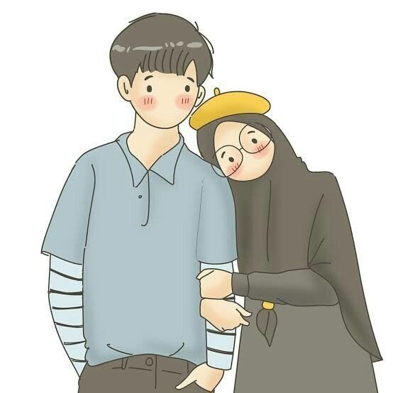 Gambar Kartun Muslimah Couple Romantis 13
