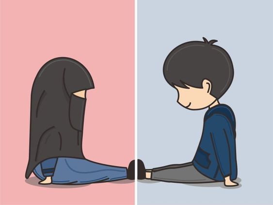 Gambar Kartun Muslimah Couple Romantis 14