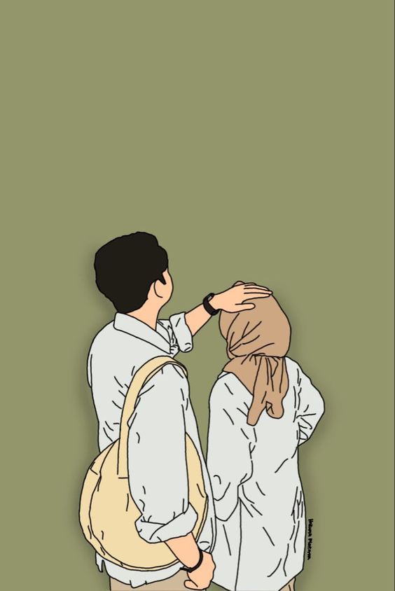 Gambar Kartun Muslimah Couple Romantis 3