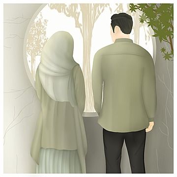 Gambar Kartun Muslimah Couple Romantis 8