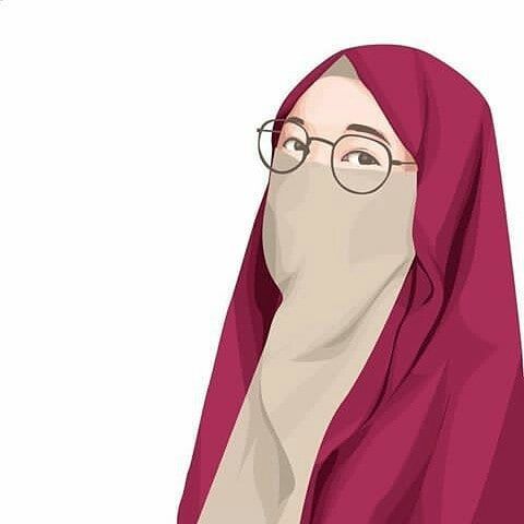 Gambar Kartun Muslimah Bercadar dan Berkacamata 2