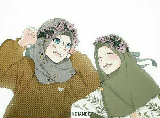 Gambar Kartun Muslimah Sahabat Berdua 13