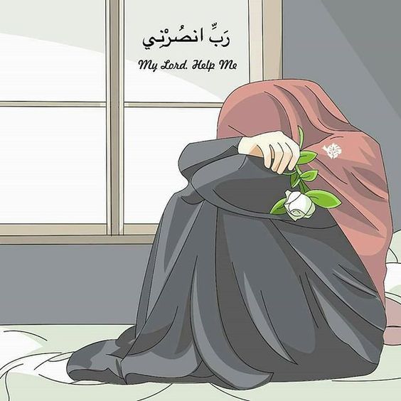Gambar Kartun Muslimah Sedih dan Menangis 1