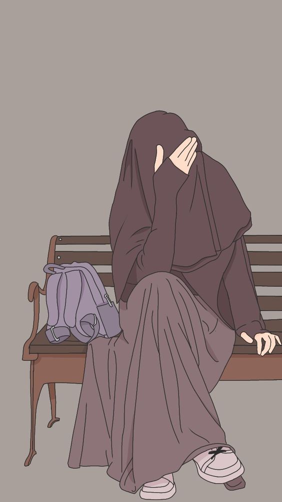 Gambar Kartun Muslimah Sedih dan Menangis 11